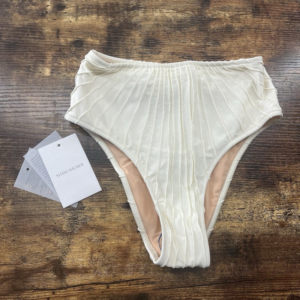 Shani Shemer Alice Bikini Bottom In Macademia Women's Sz Small High Waist NWOT